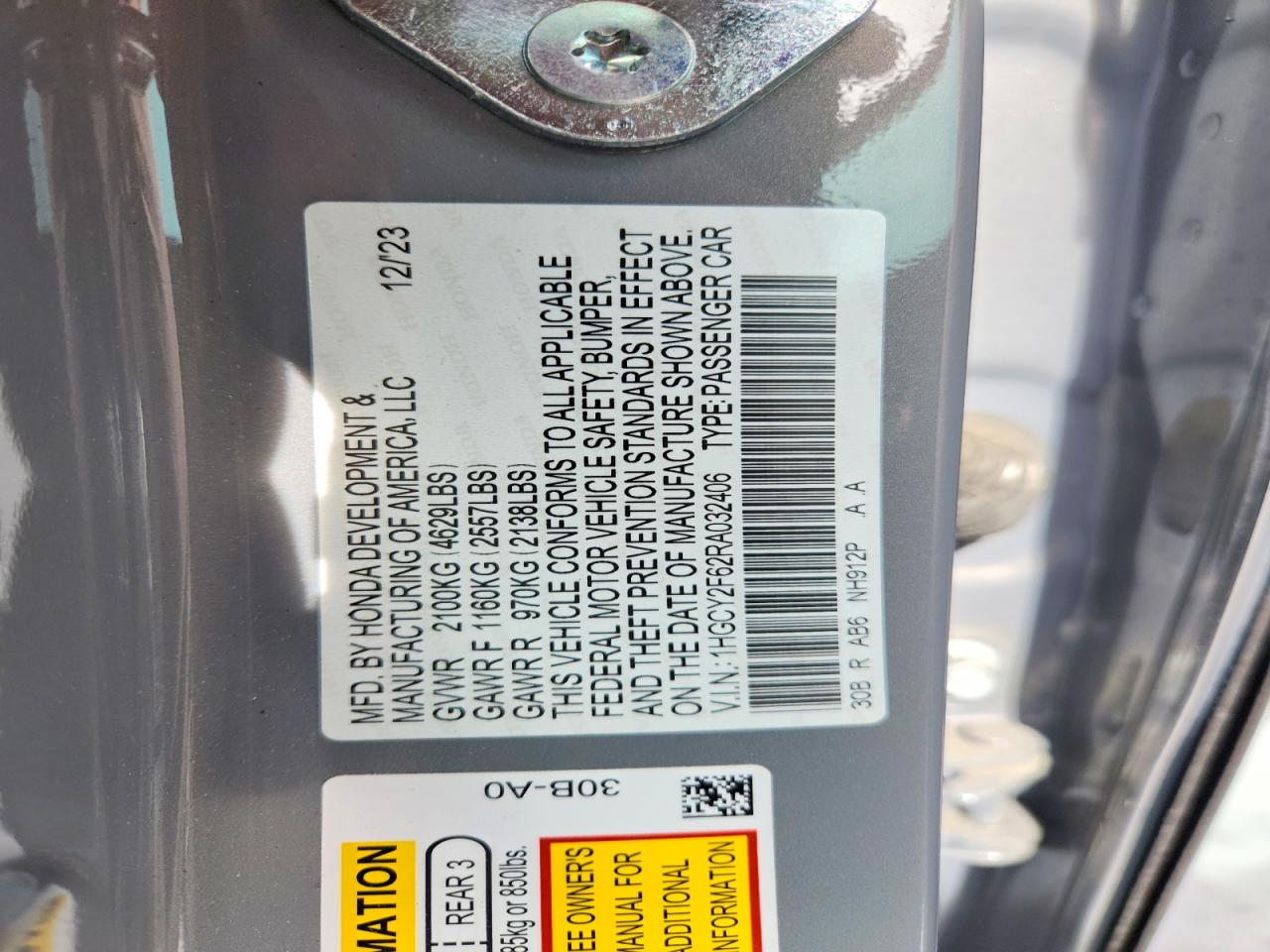 2024 HONDA ACCORD HYBRID EXL photo 23