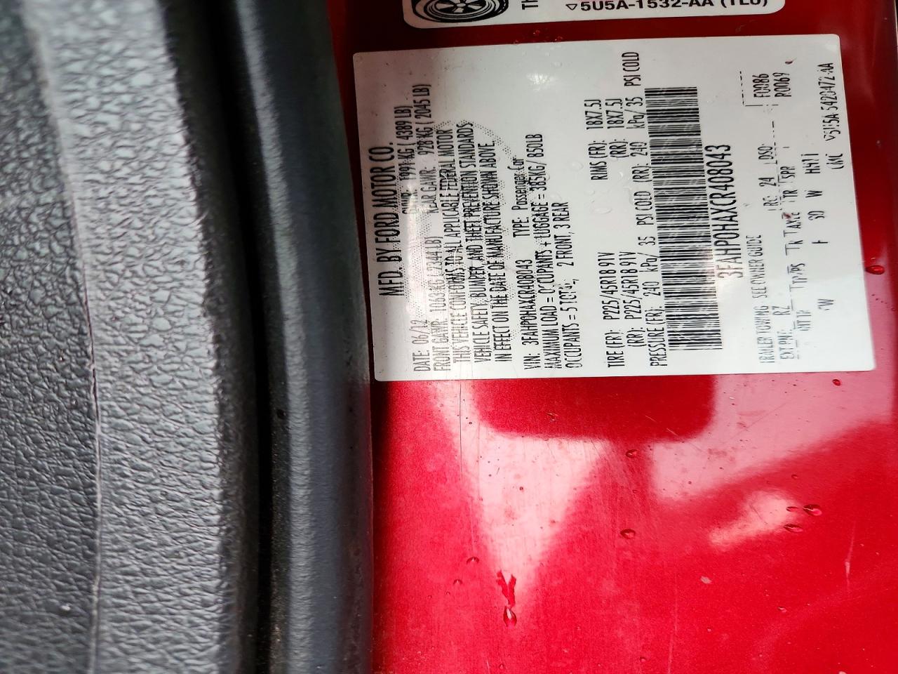 2012 FORD FUSION SE photo 23