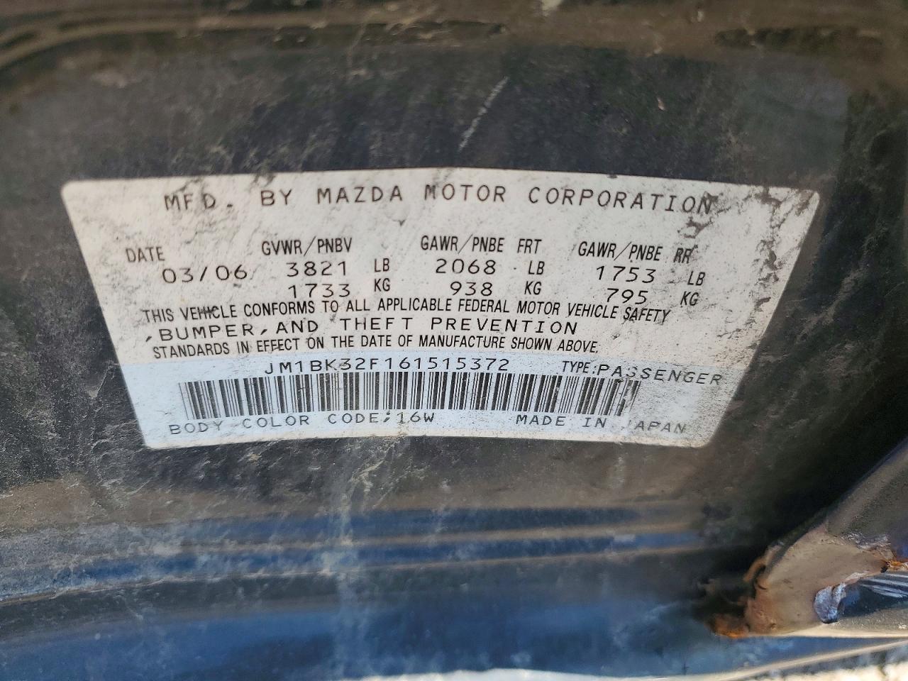 2006 MAZDA 3 I photo 12