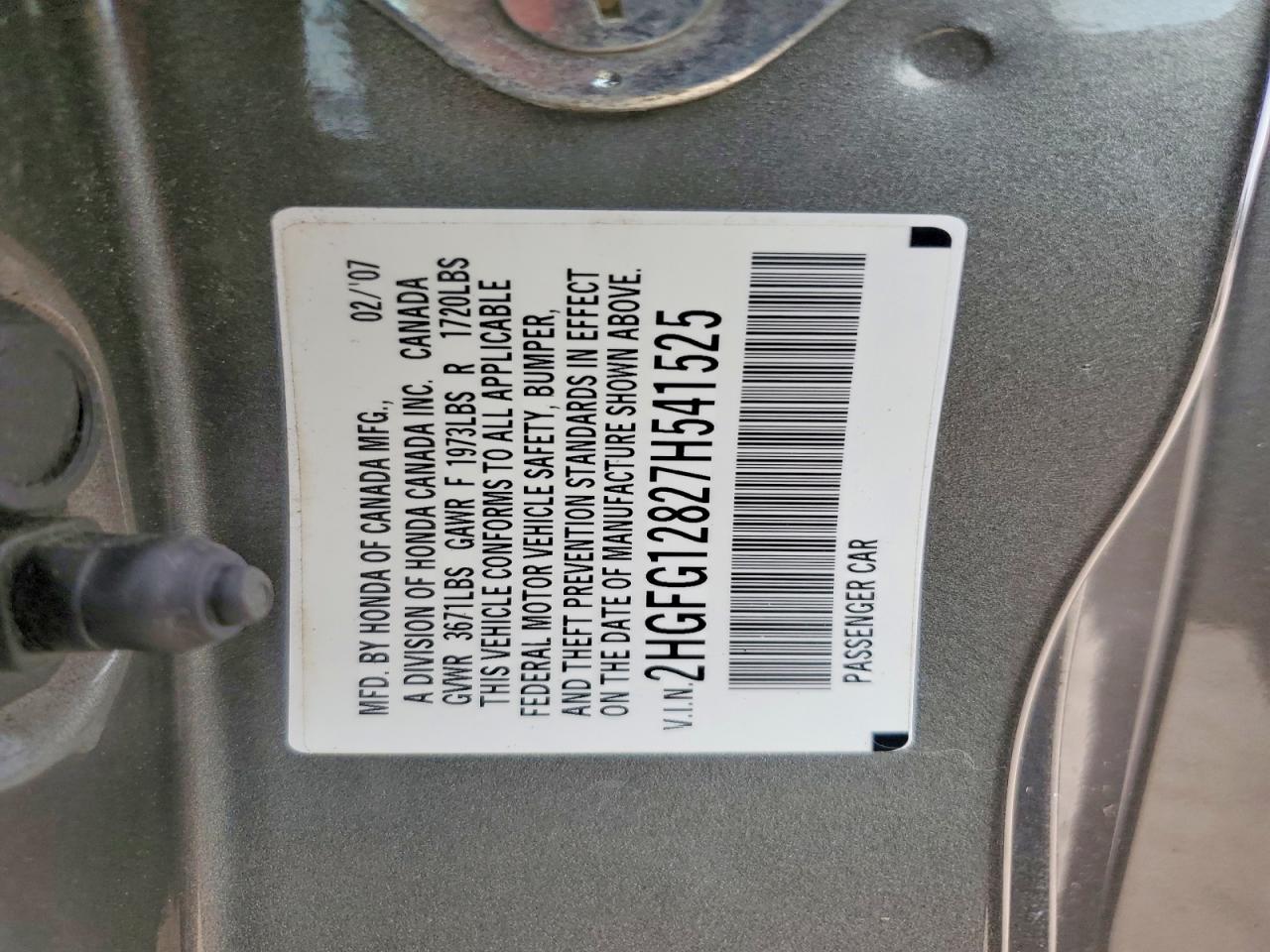 2007 HONDA CIVIC photo 23