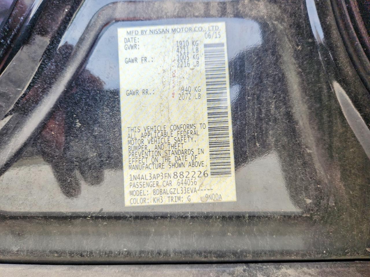 2015 NISSAN ALTIMA 2.5 S photo 23