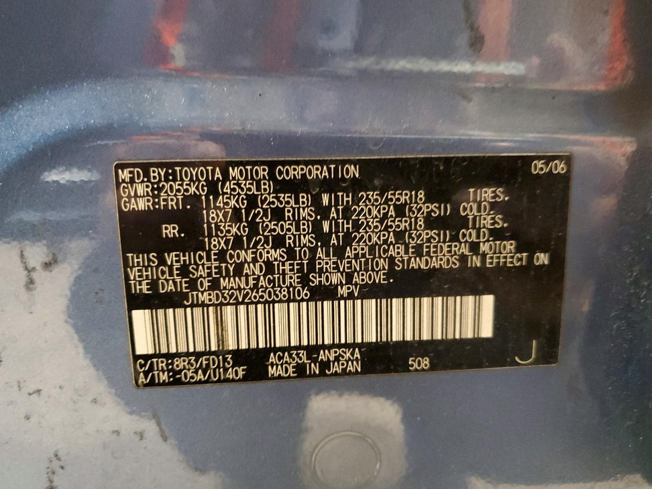 2006 TOYOTA RAV4 SPORT photo 37