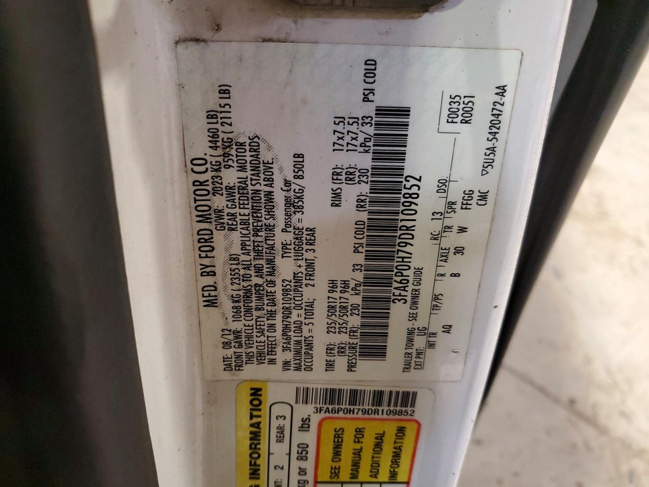 2013 FORD FUSION SE photo 23