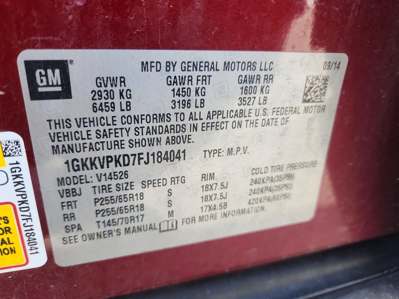 2015 GMC ACADIA SLE photo 40