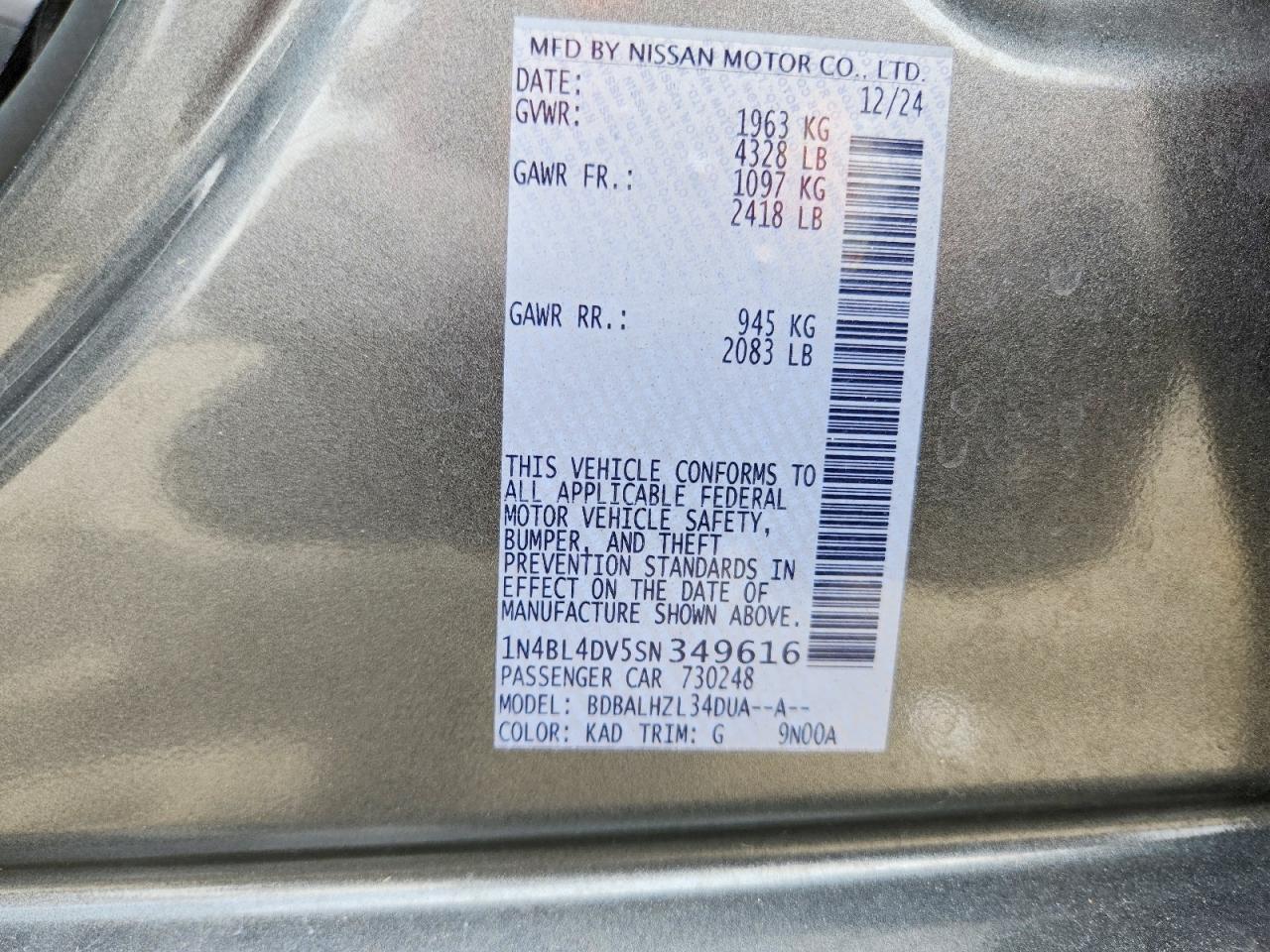 2025 NISSAN ALTIMA SV photo 34