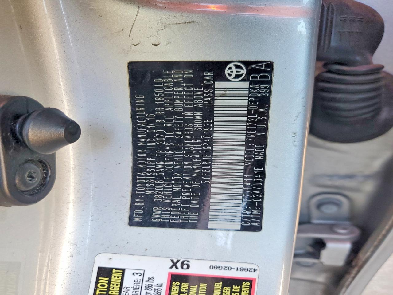 2016 TOYOTA COROLLA L photo 23