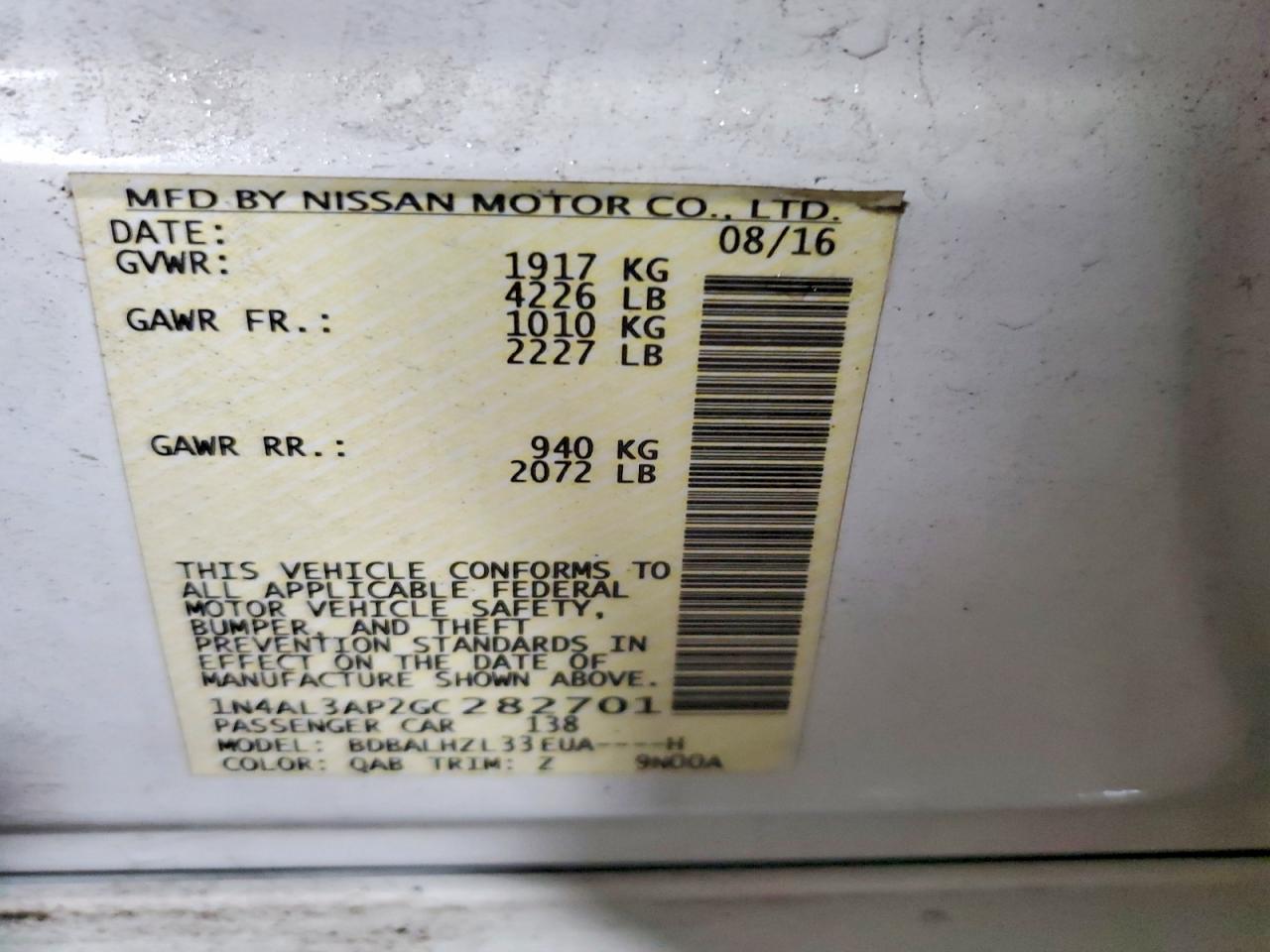 2016 NISSAN ALTIMA 2.5 SR photo 25