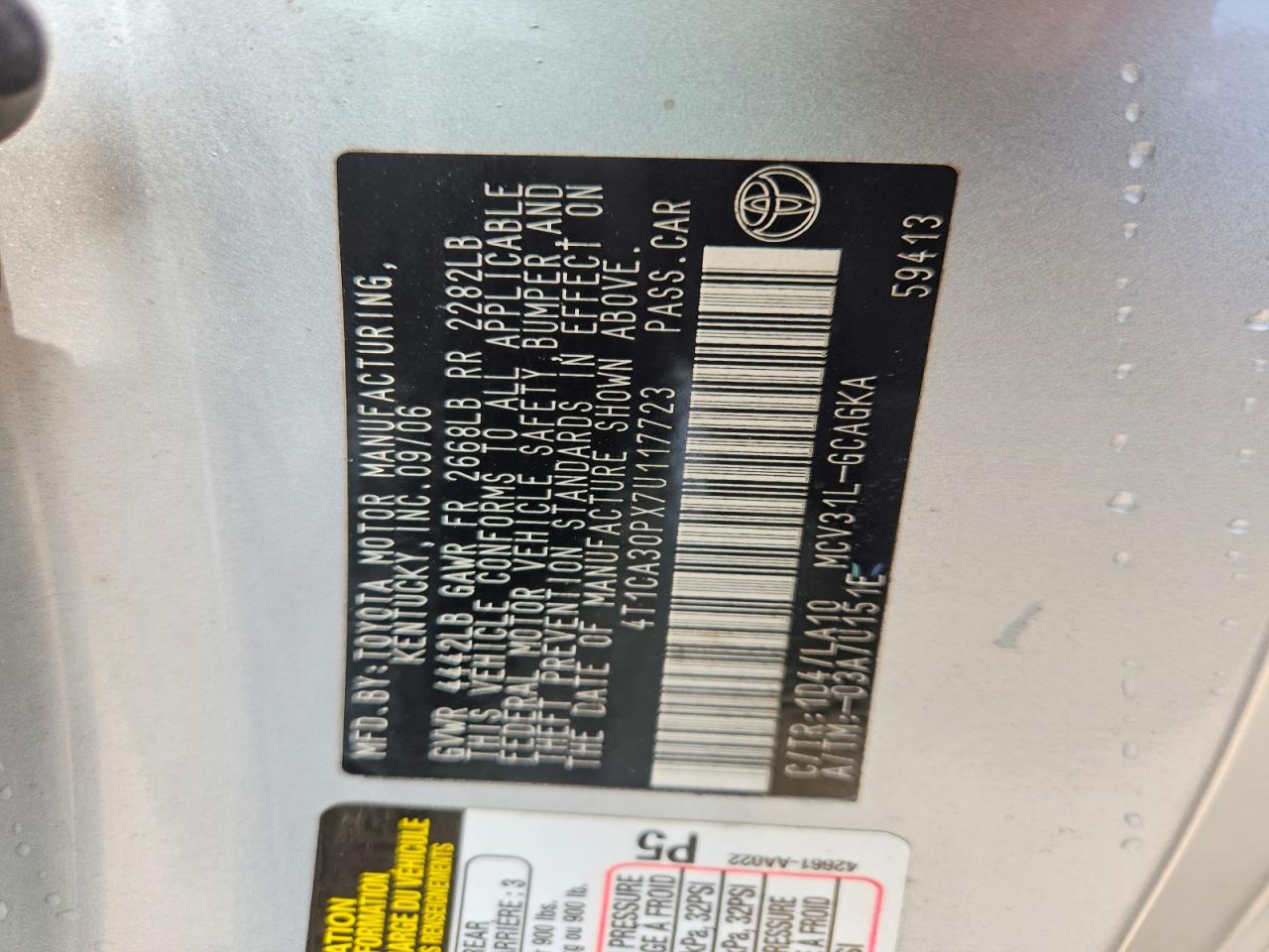 2007 TOYOTA CAMRY SOLARA SLE V6 photo 12
