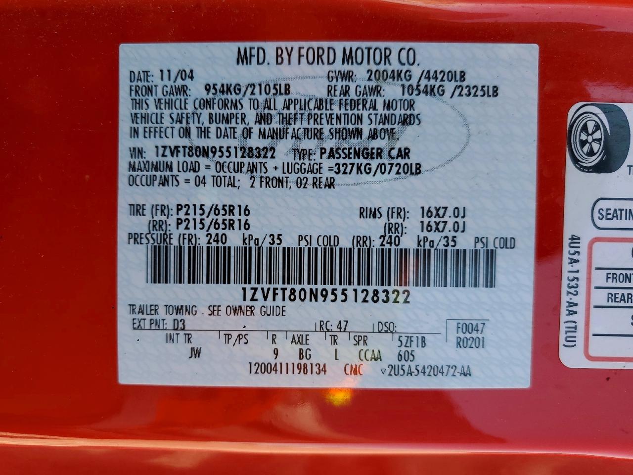 2005 FORD MUSTANG photo 34