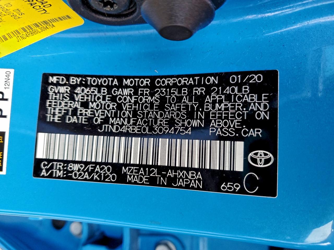 2020 TOYOTA COROLLA SE photo 37