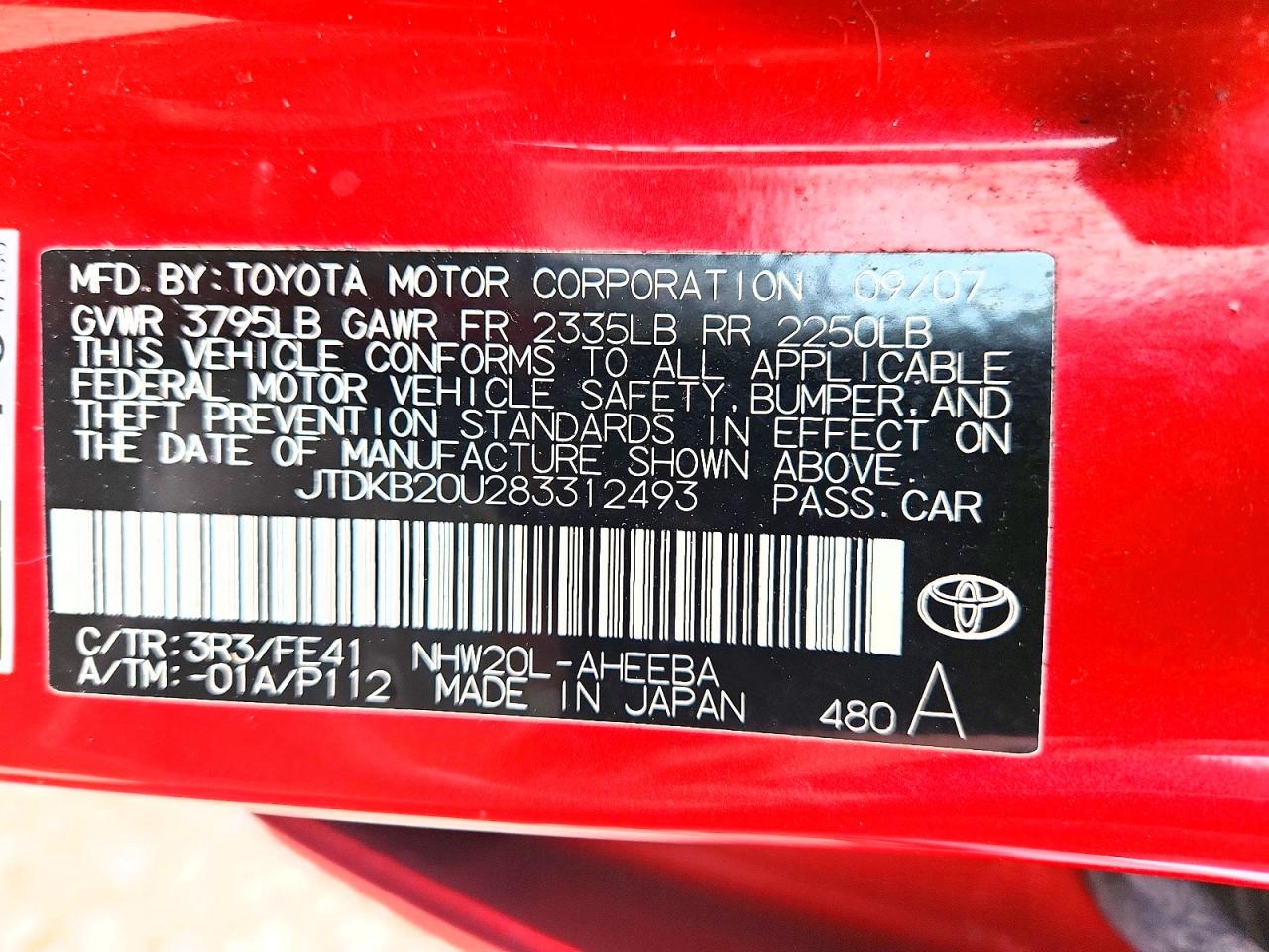 2008 TOYOTA PRIUS BASE photo 34