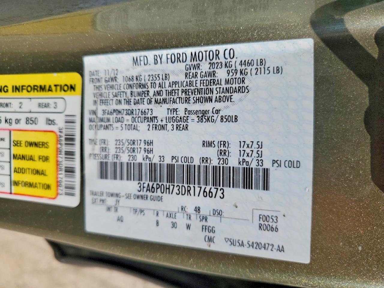2013 FORD FUSION SE photo 23