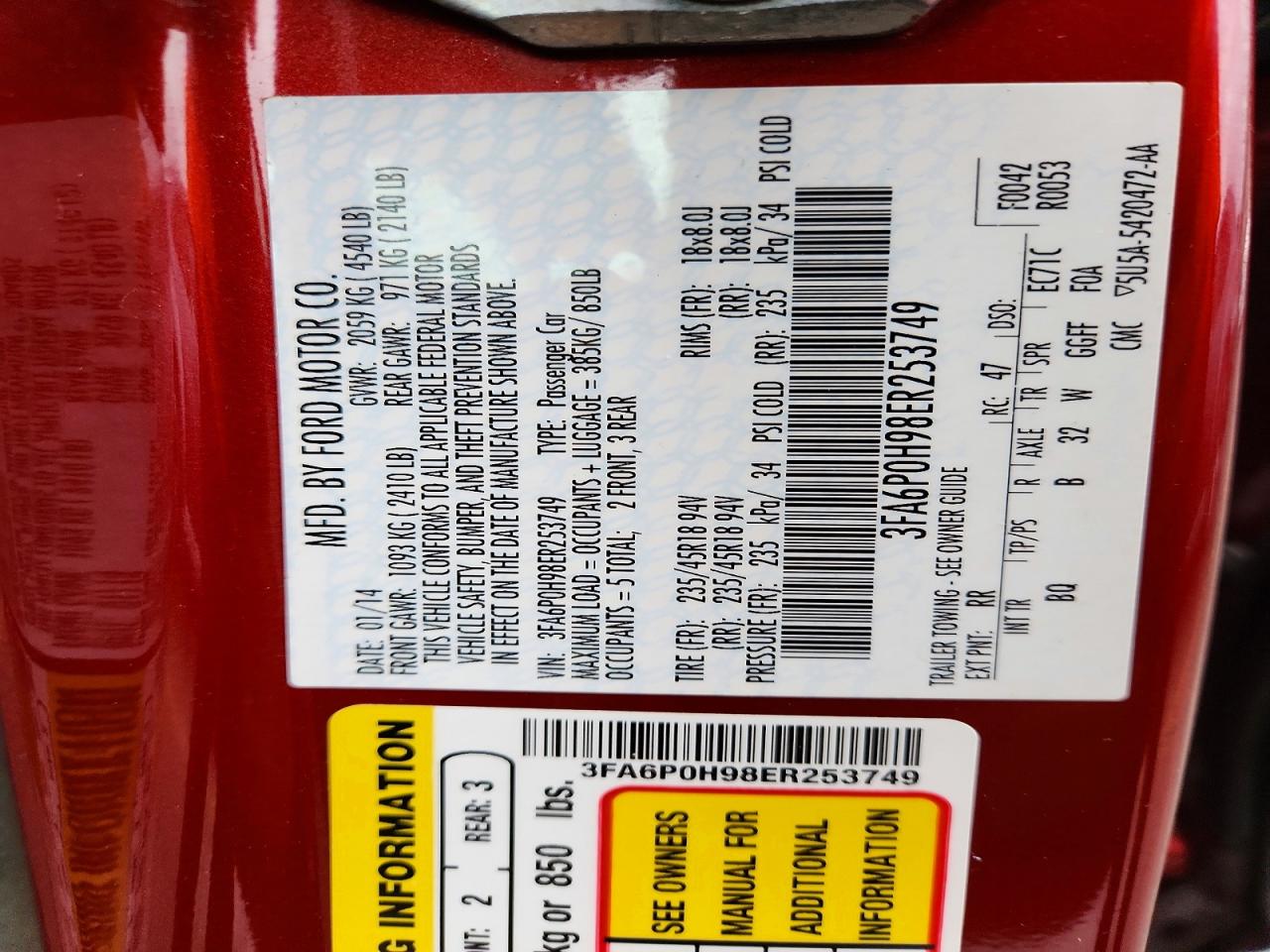 2014 FORD FUSION SE photo 23