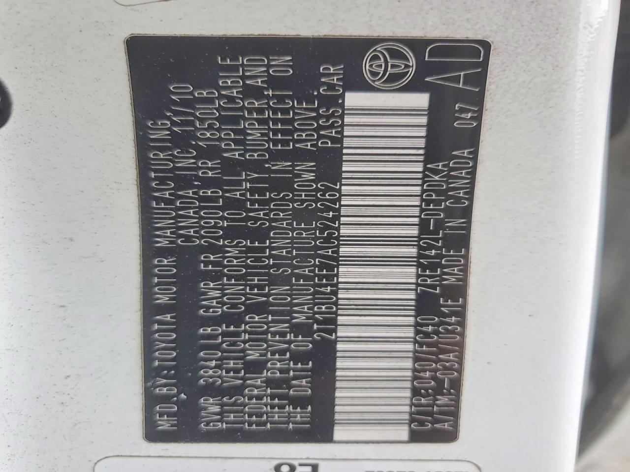 2010 TOYOTA COROLLA LE photo 23