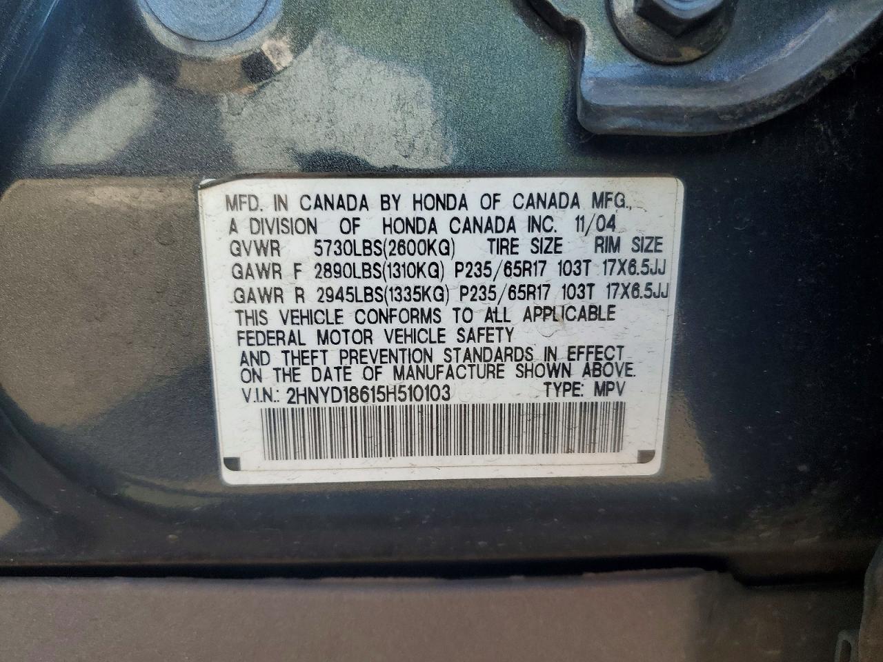 2005 ACURA MDX TOURING photo 23