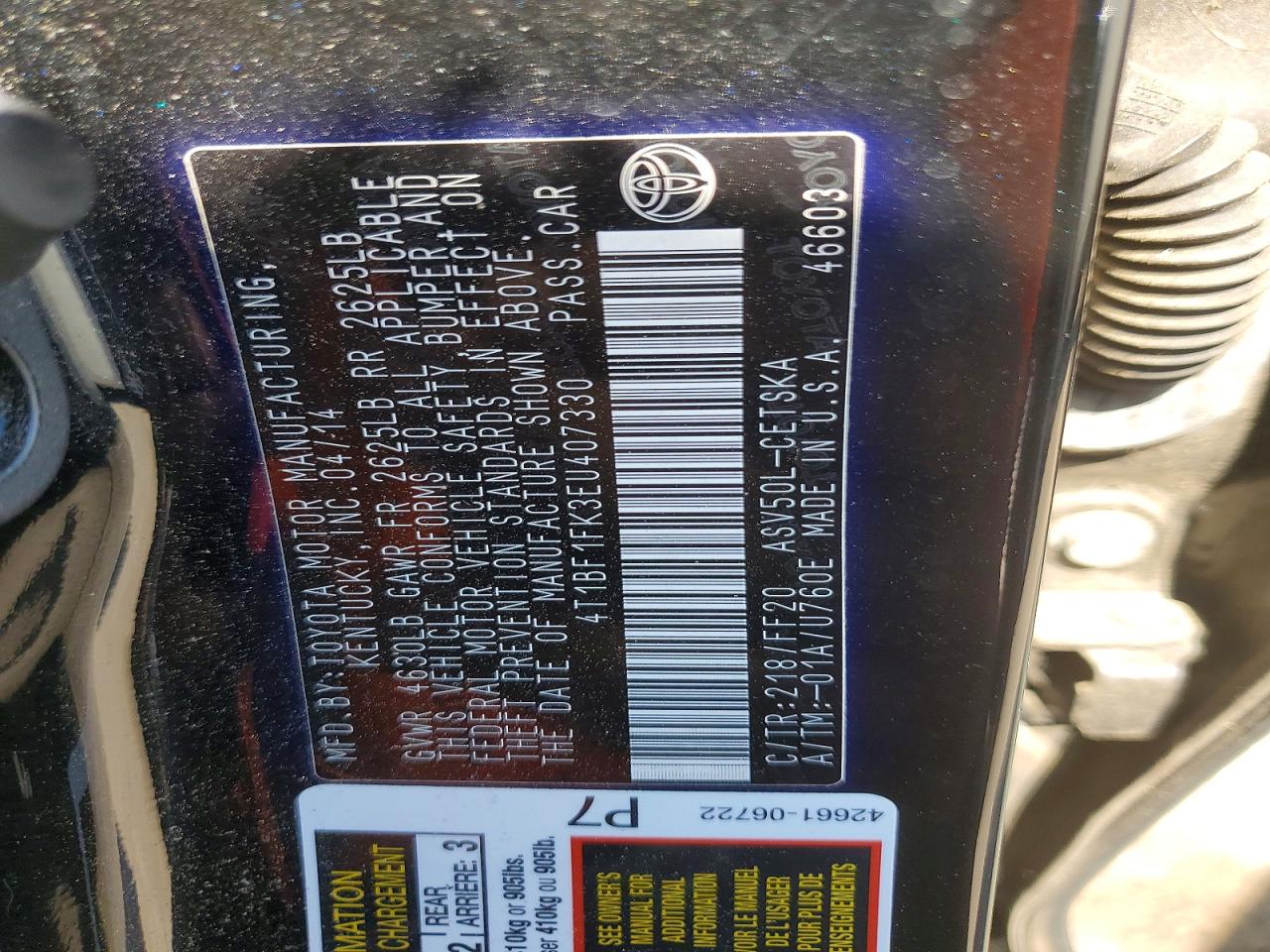 2014 TOYOTA CAMRY SE photo 23