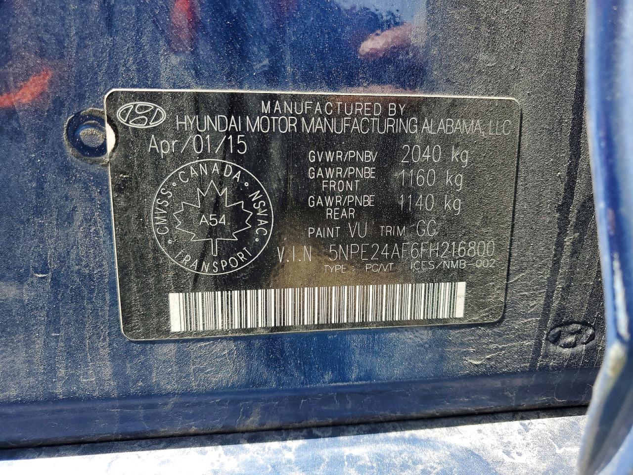 2015 HYUNDAI SONATA SE photo 23