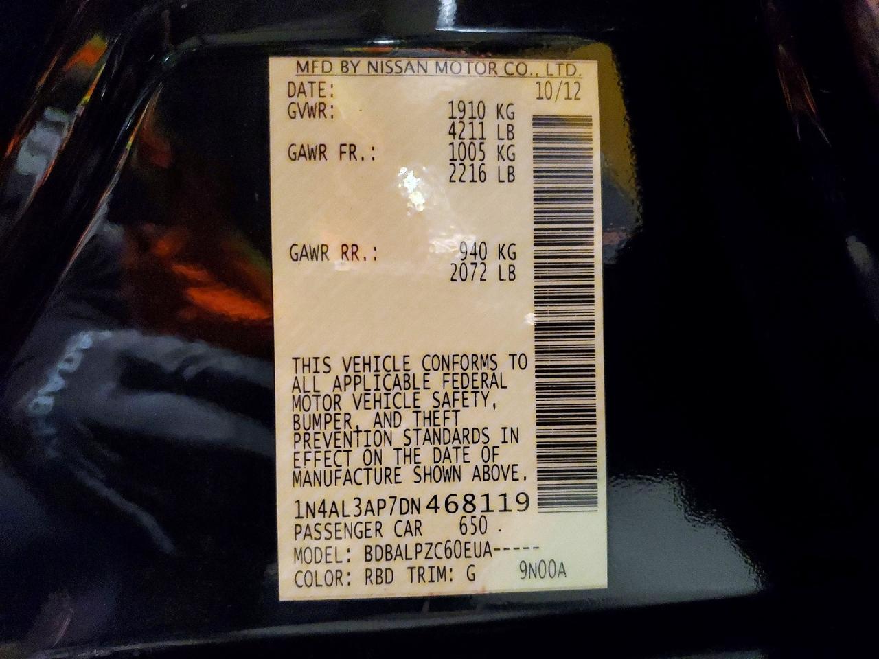 2013 NISSAN ALTIMA 2.5 photo 23
