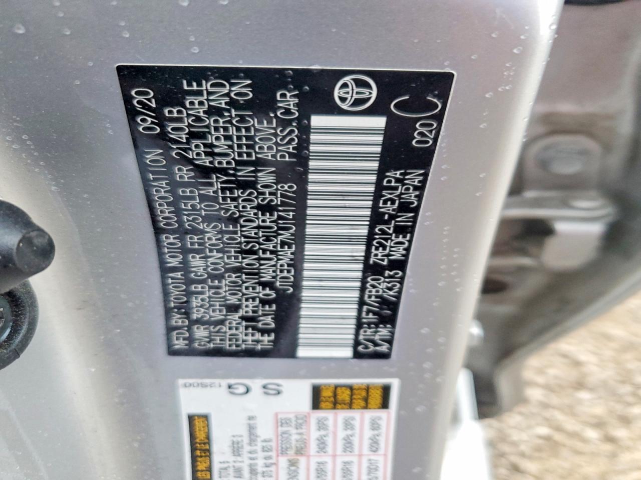 2021 TOYOTA COROLLA LE photo 34