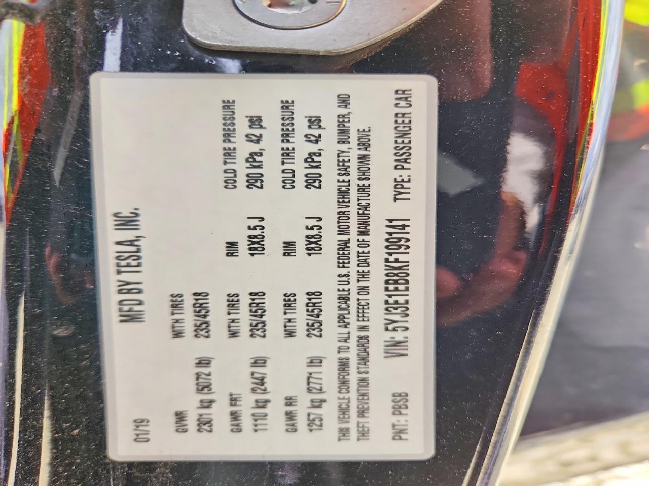 2019 TESLA MODEL 3 photo 37