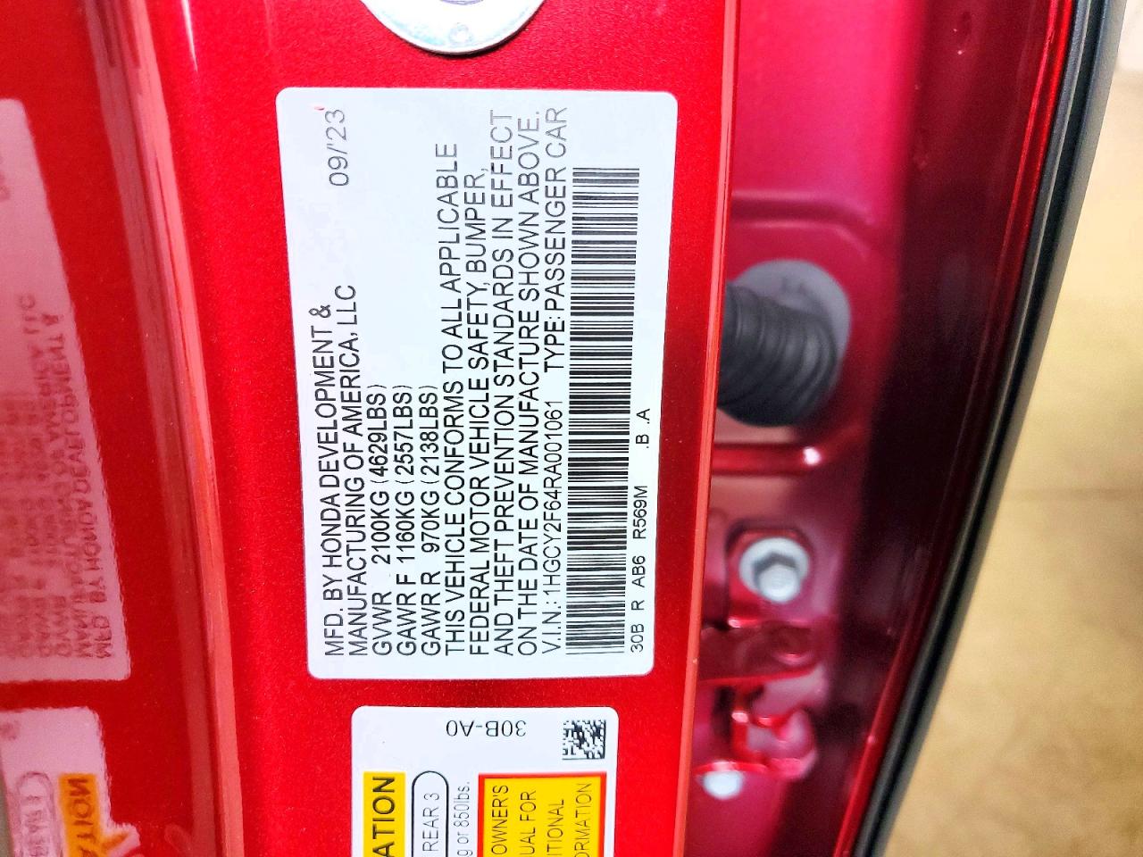 2024 HONDA ACCORD photo 23