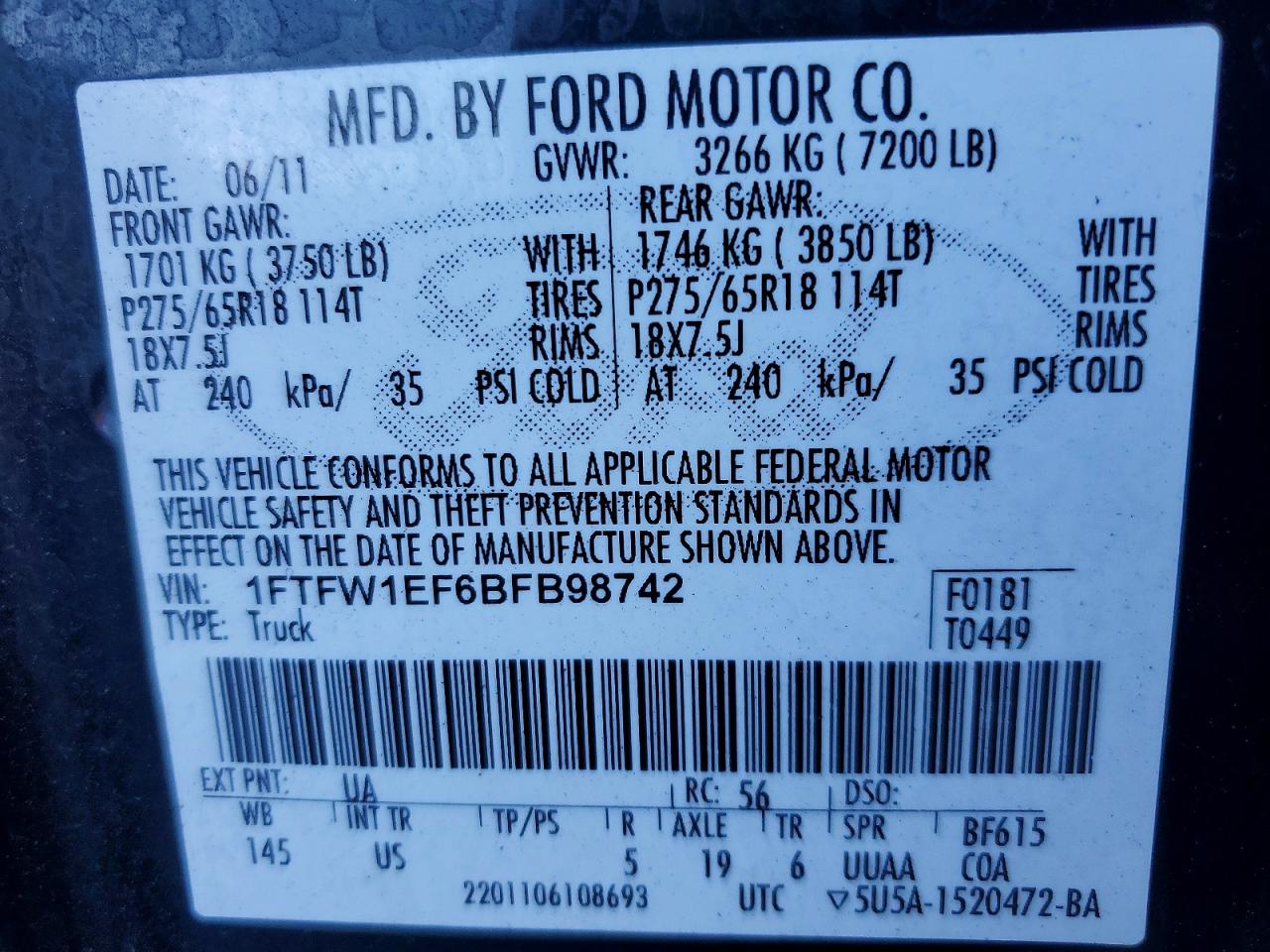 2011 FORD F150 SUPERCREW photo 37