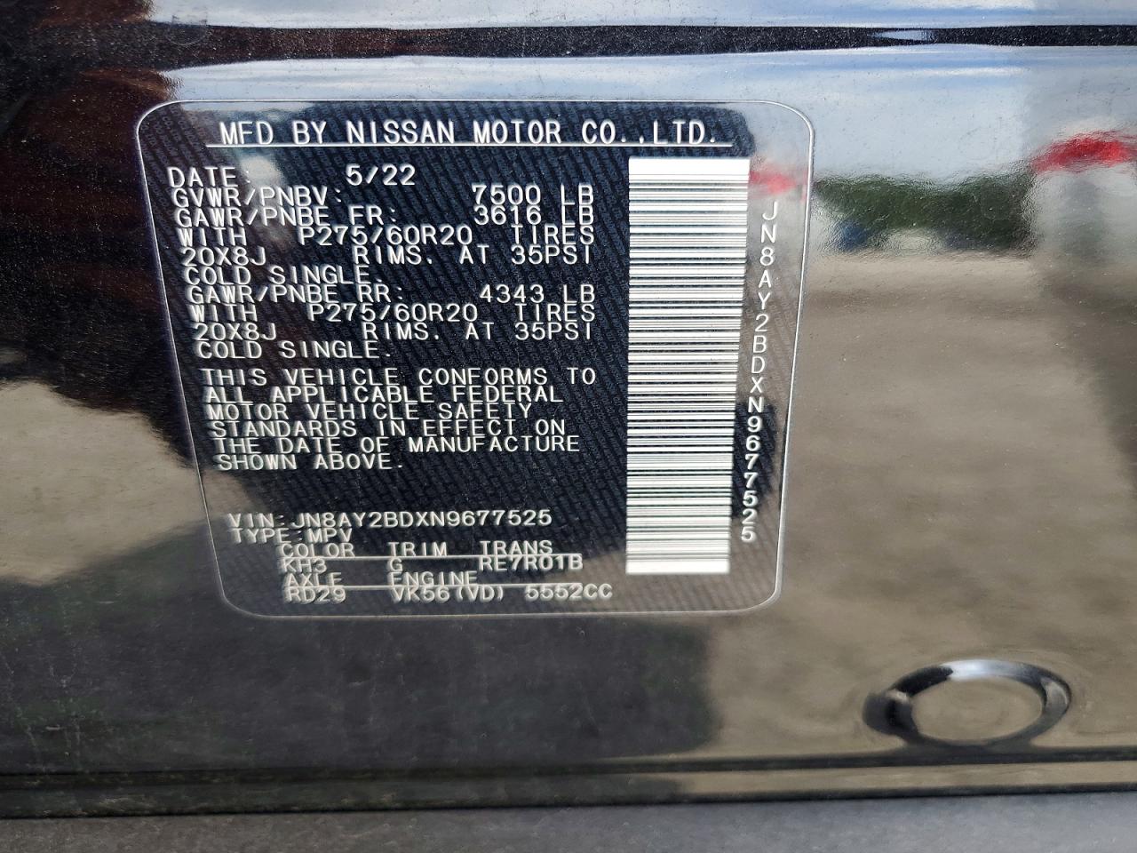 2022 NISSAN ARMADA SL photo 25