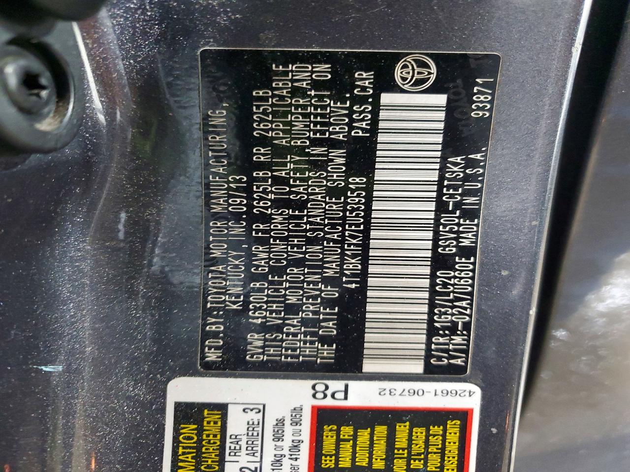 2014 TOYOTA CAMRY SE V6 photo 37