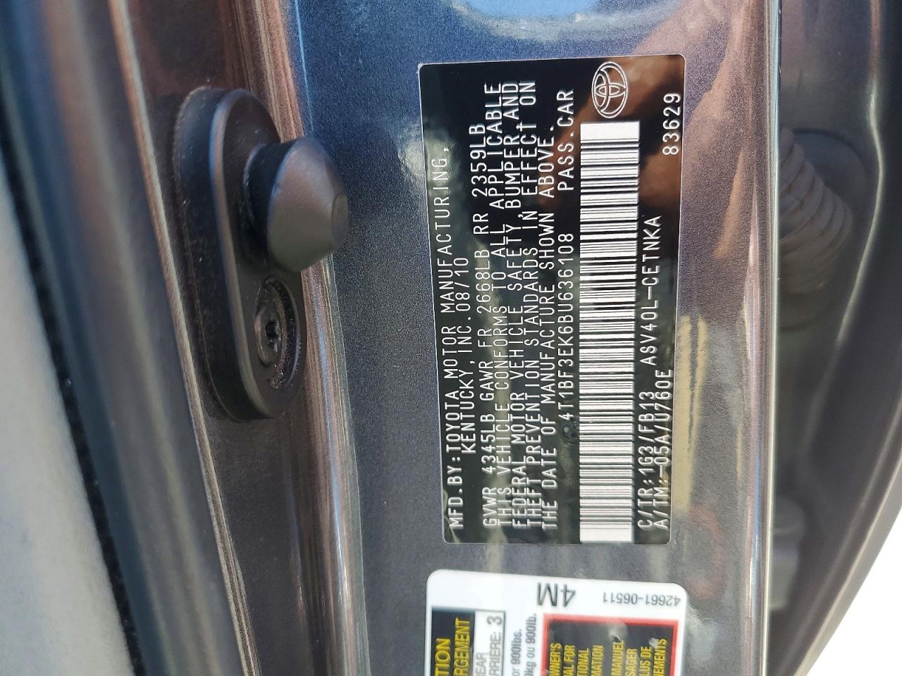 2011 TOYOTA CAMRY LE photo 34
