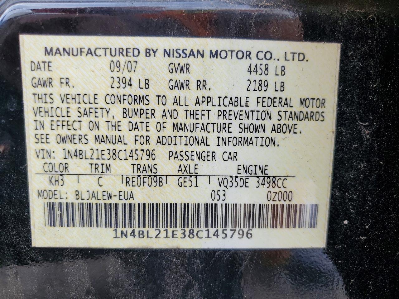 2008 NISSAN ALTIMA 3.5 SE photo 34