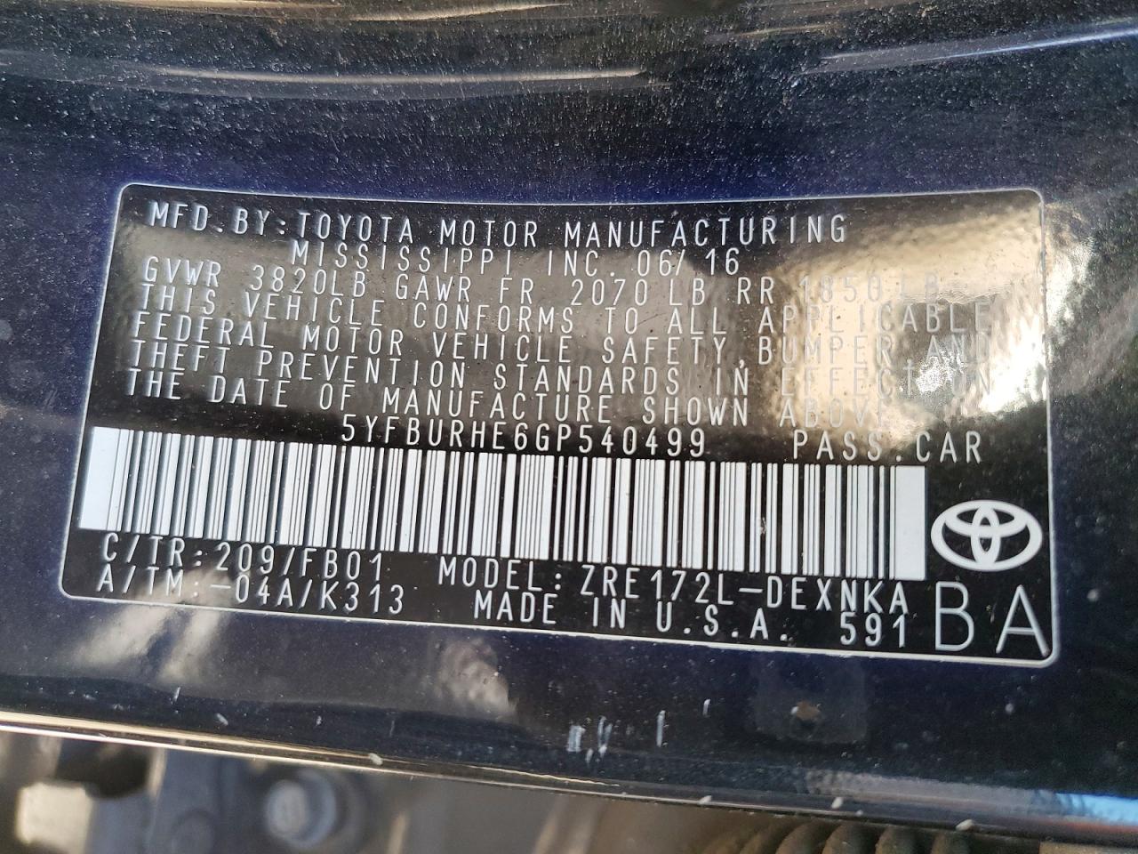 2016 TOYOTA COROLLA LE photo 25