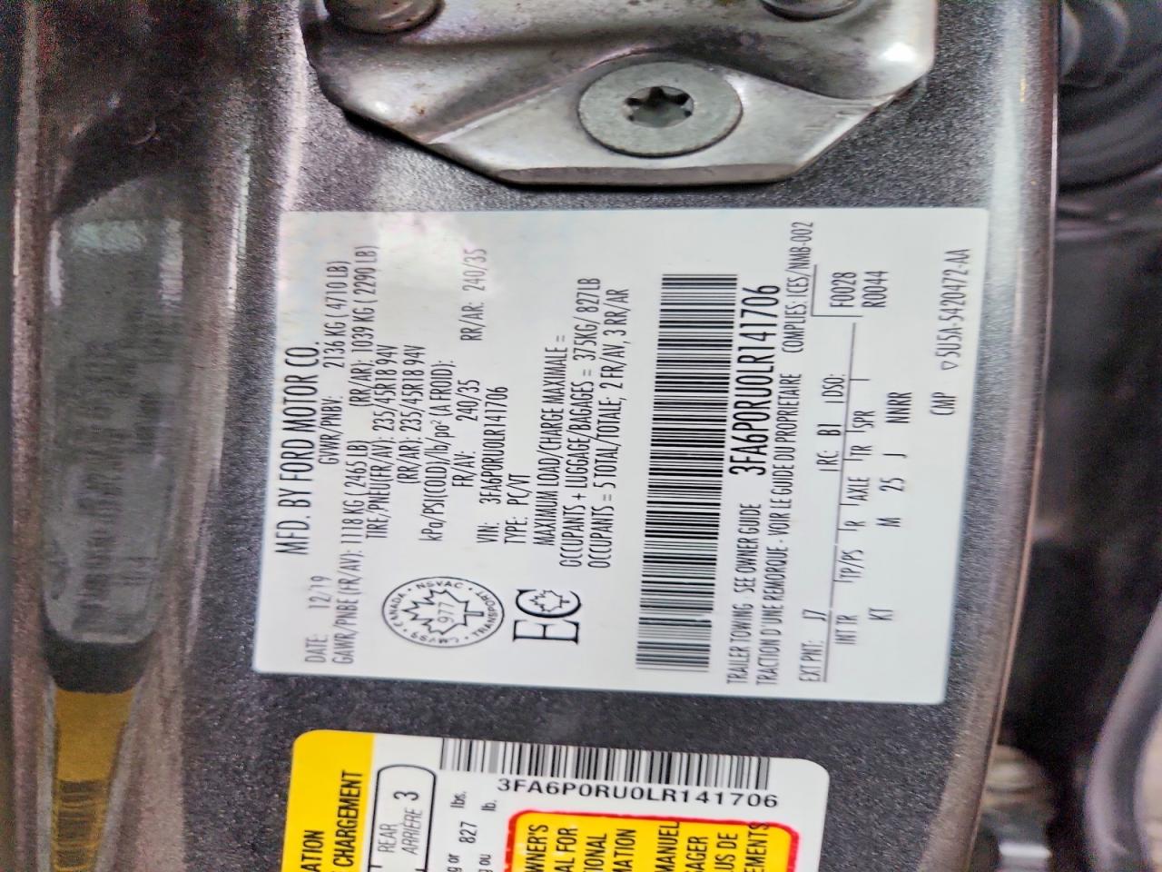 2020 FORD FUSION TITANIUM photo 23