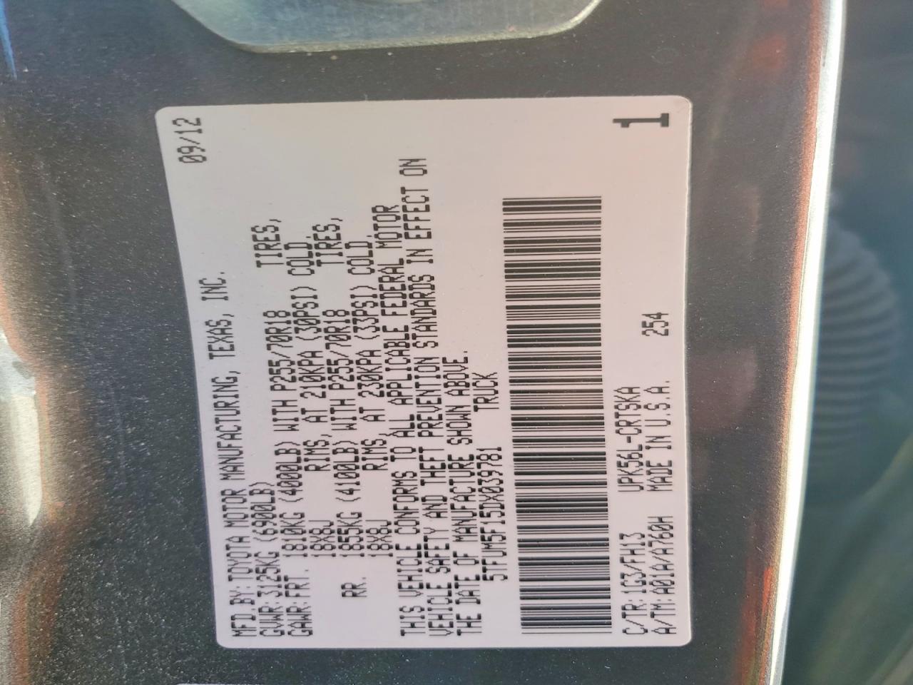 2013 TOYOTA TUNDRA DOUBLE CAB SR5 photo 13