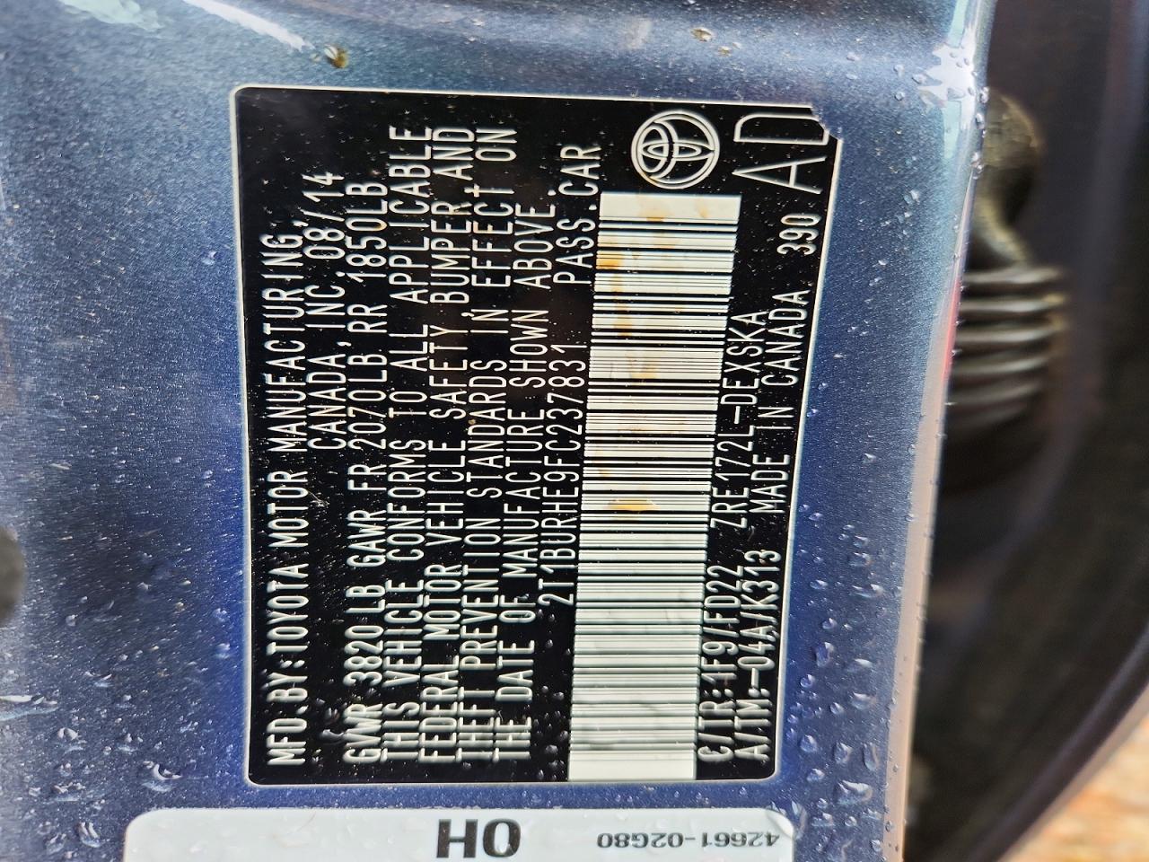2015 TOYOTA COROLLA S PLUS photo 23