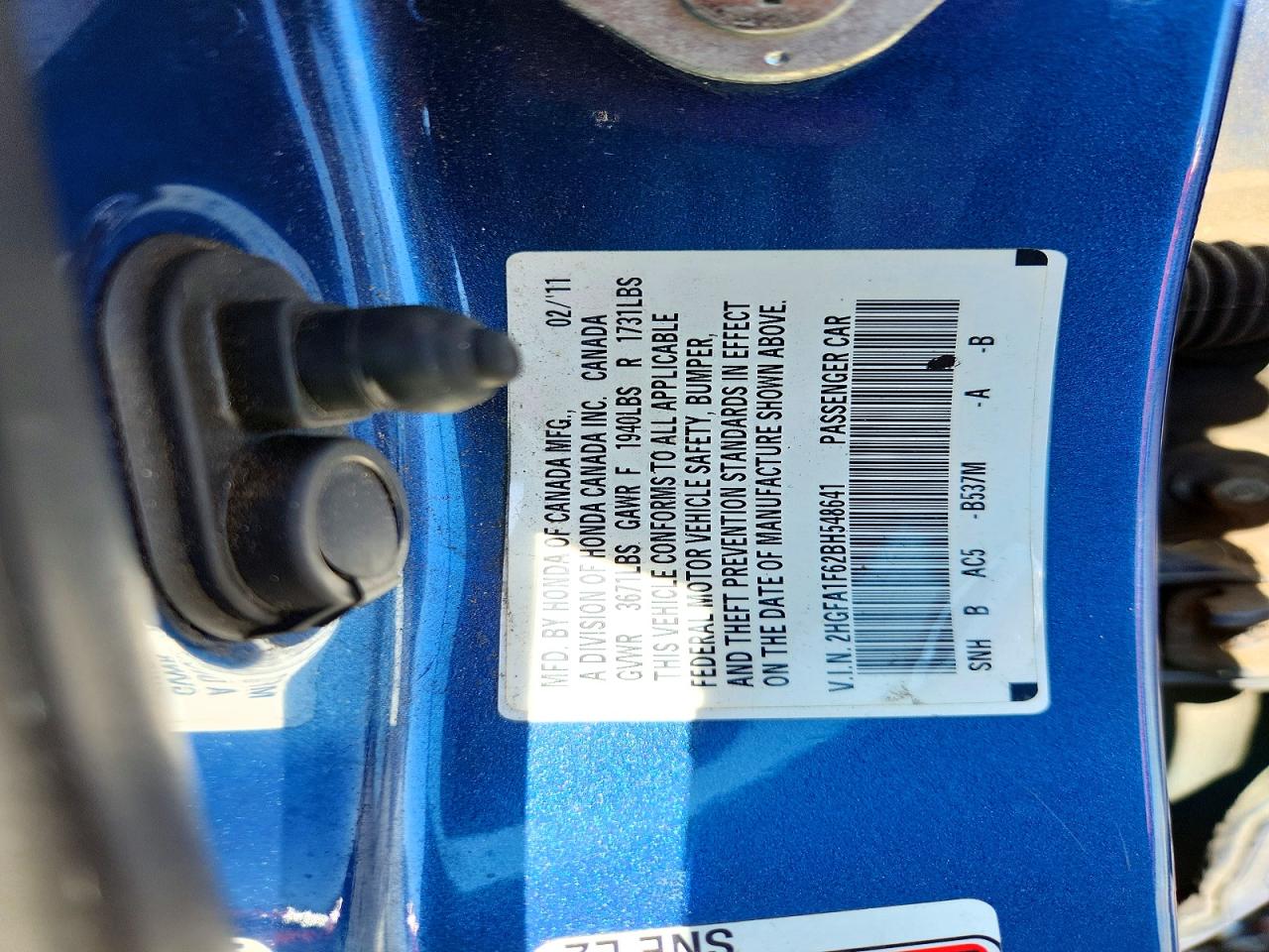 2011 HONDA CIVIC LX-S photo 12