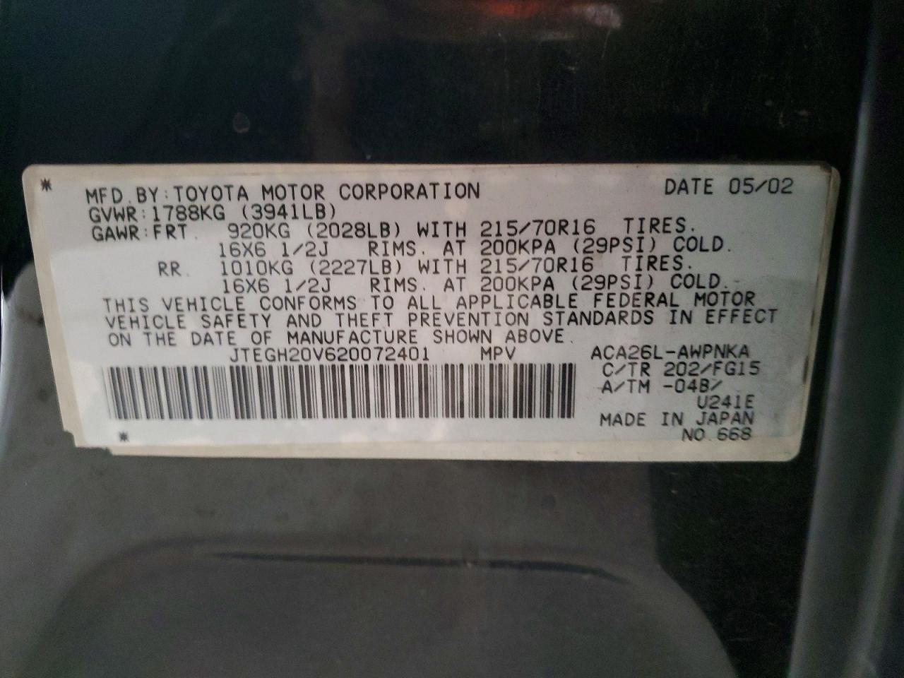 2002 TOYOTA RAV4 BASE photo 34