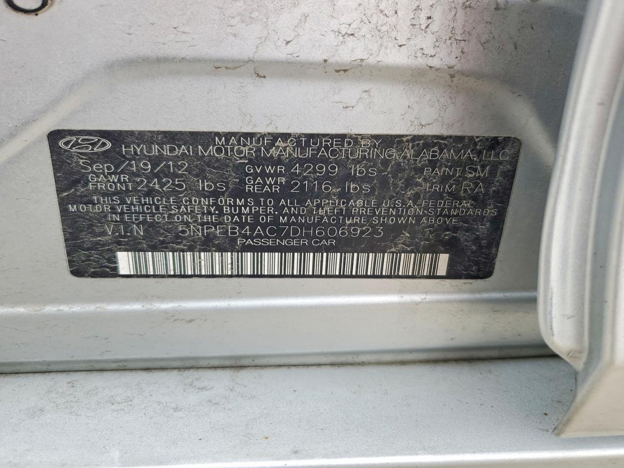 2013 HYUNDAI SONATA GLS photo 34