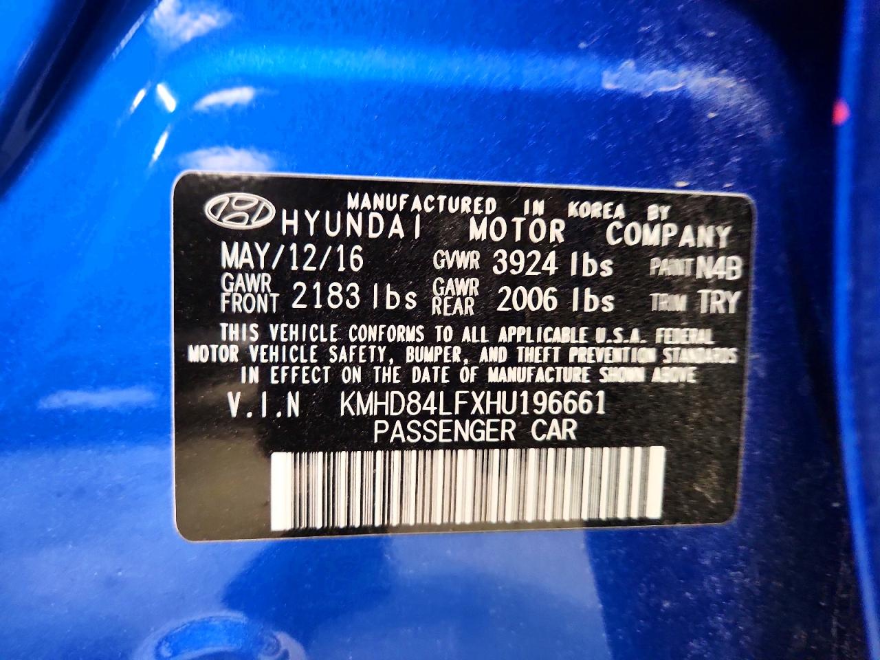 2017 HYUNDAI ELANTRA LIMITED photo 37
