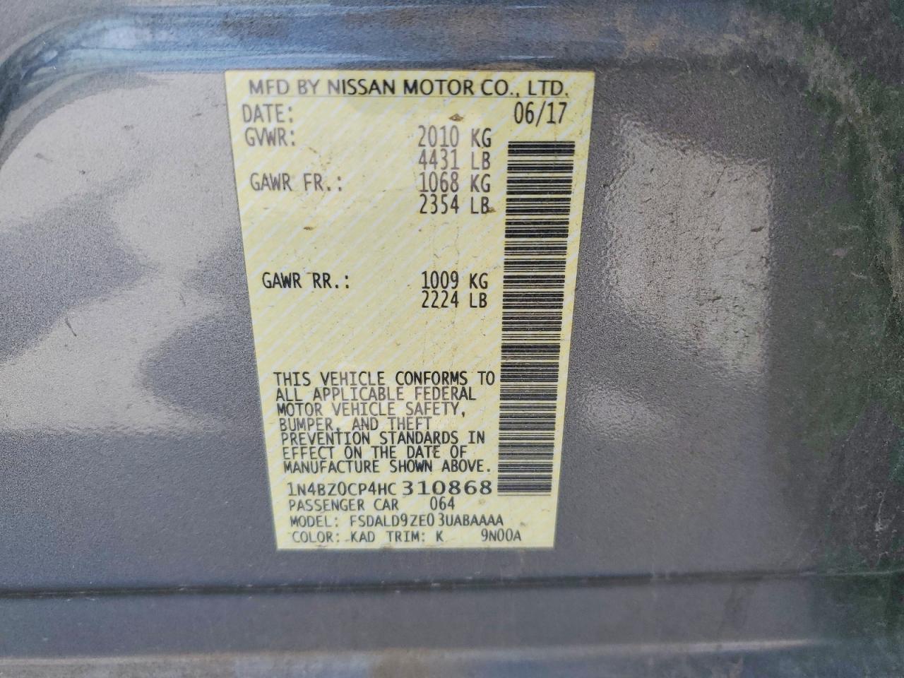 2017 NISSAN LEAF SV photo 12
