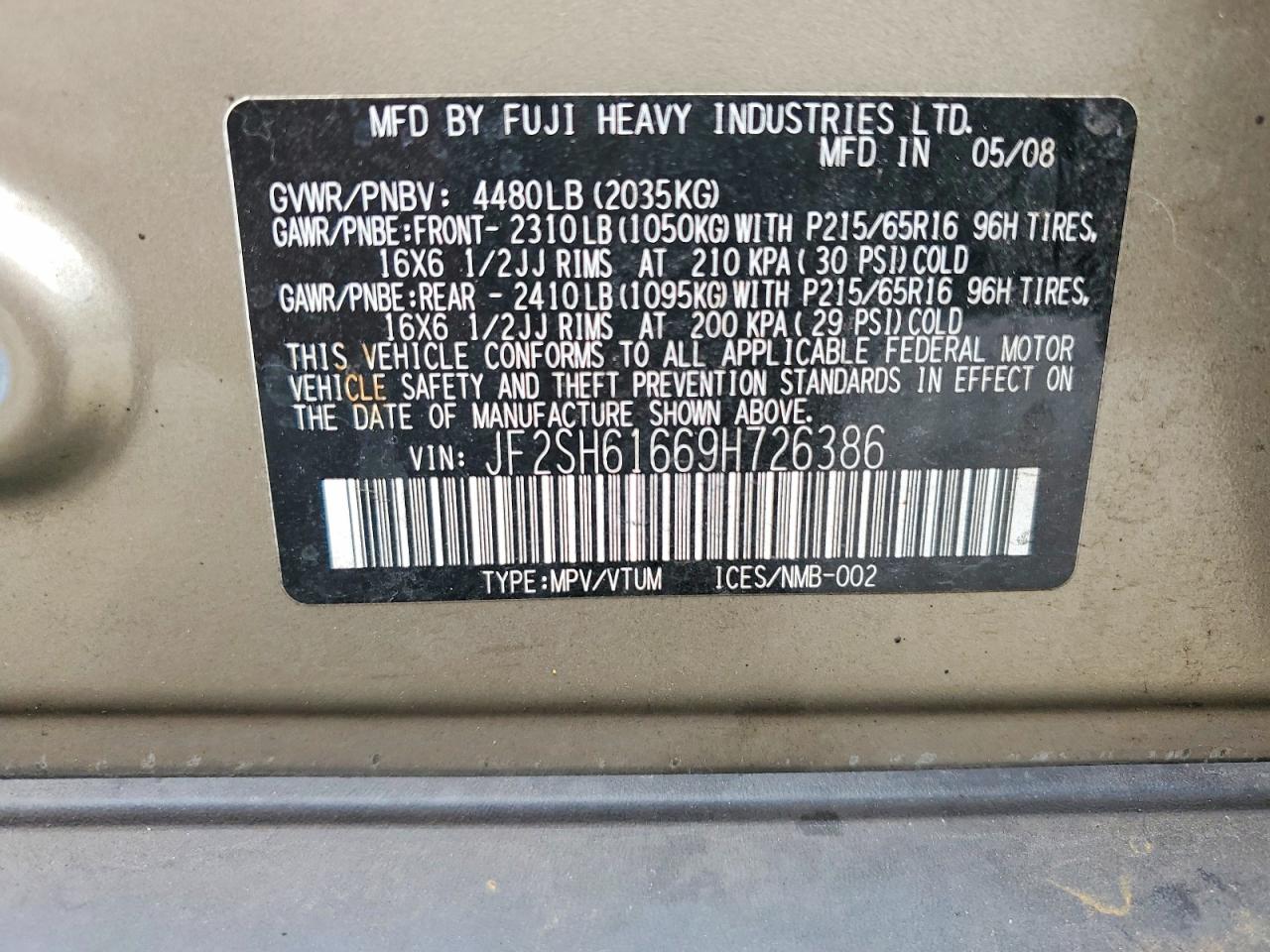 2009 SUBARU FORESTER 2.5X photo 34