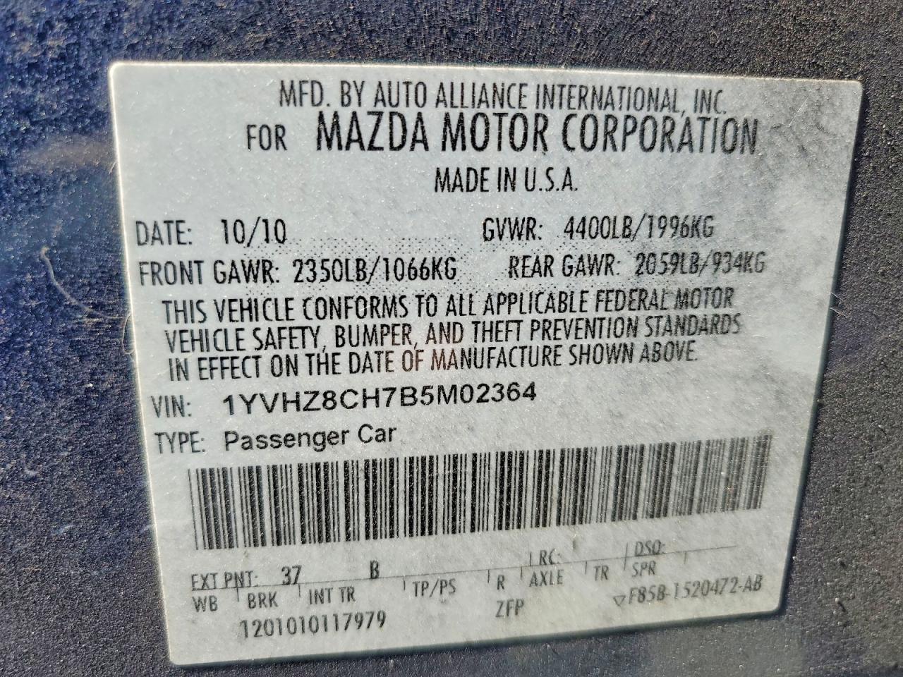 2011 MAZDA 6 I photo 23