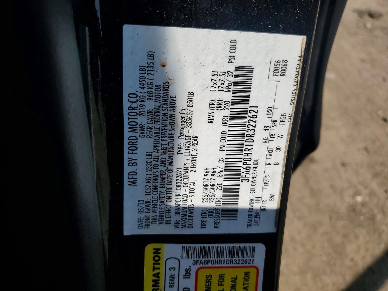 2013 FORD FUSION SE photo 23