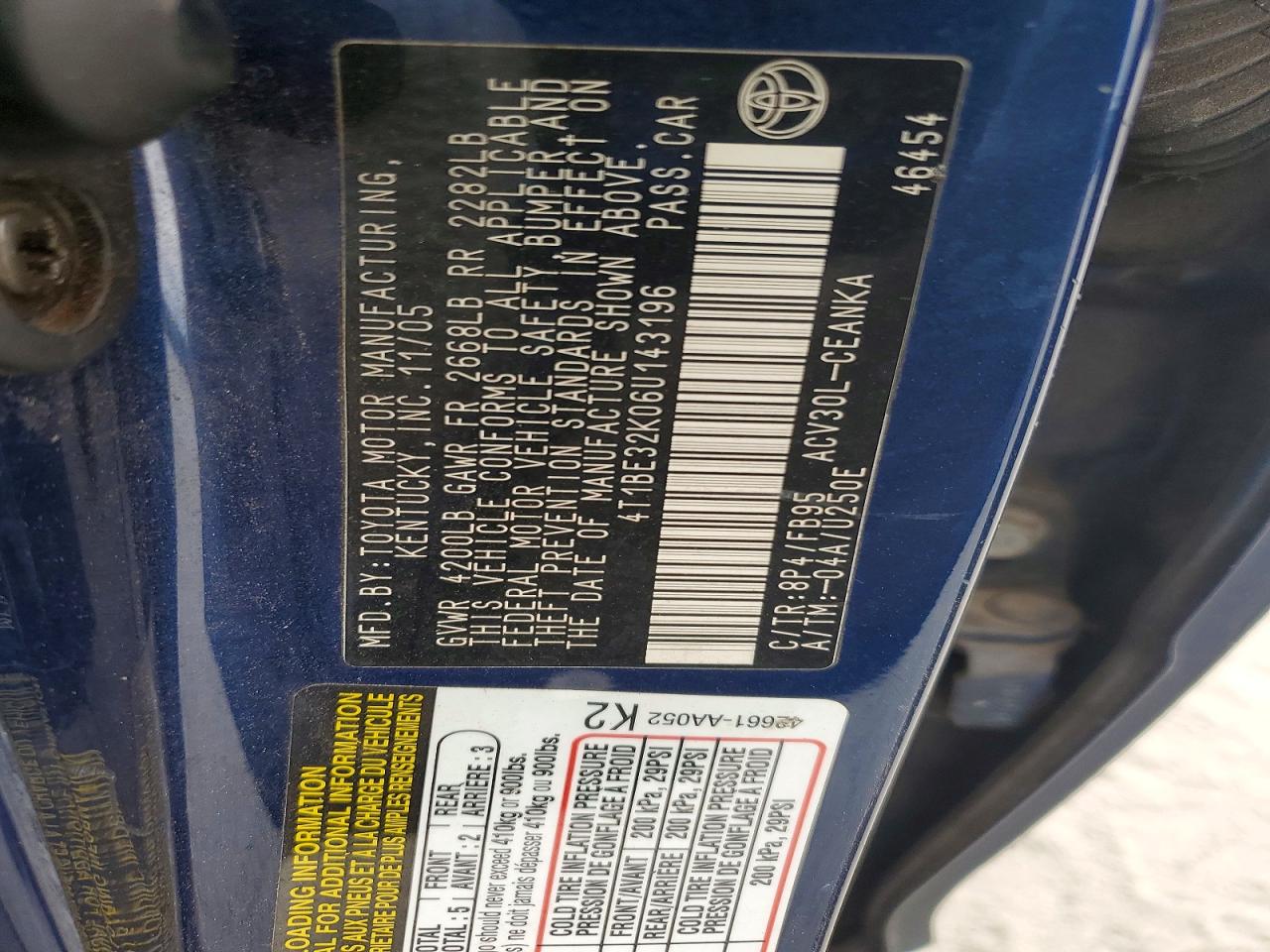 2006 TOYOTA CAMRY LE photo 23