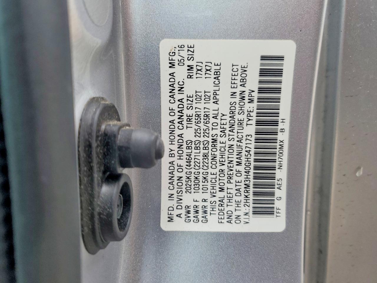 2016 HONDA CR-V SE photo 37