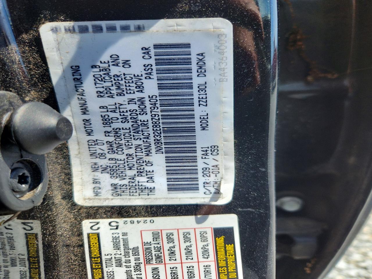 2008 TOYOTA COROLLA ECO photo 34