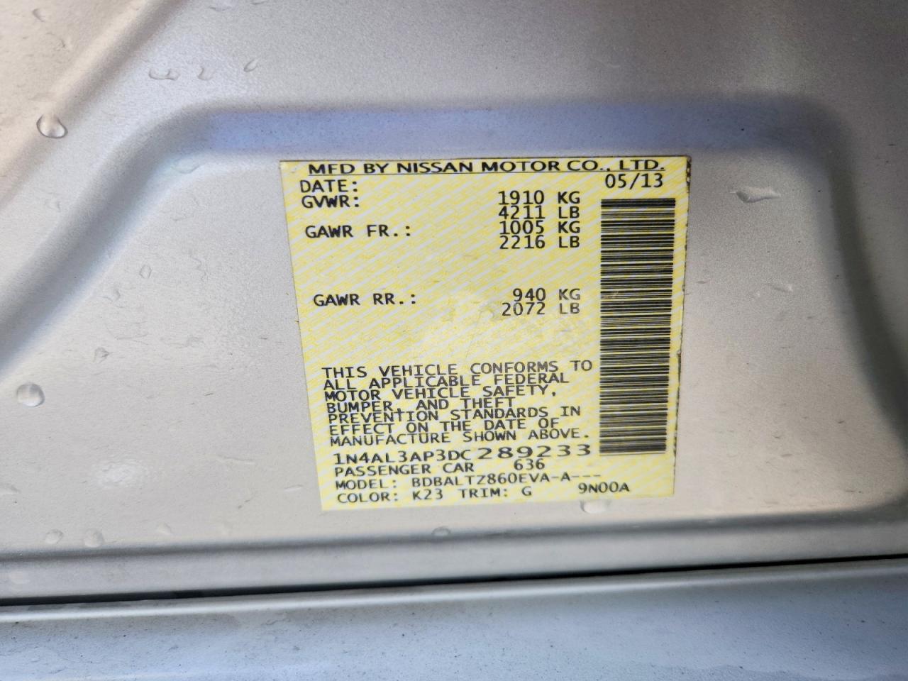 2013 NISSAN ALTIMA 2.5 photo 25