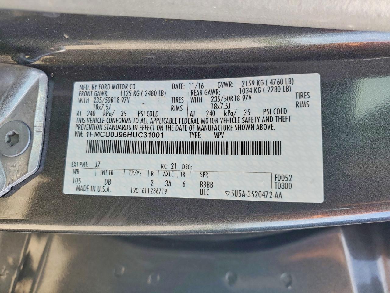 2017 FORD ESCAPE TITANIUM photo 25