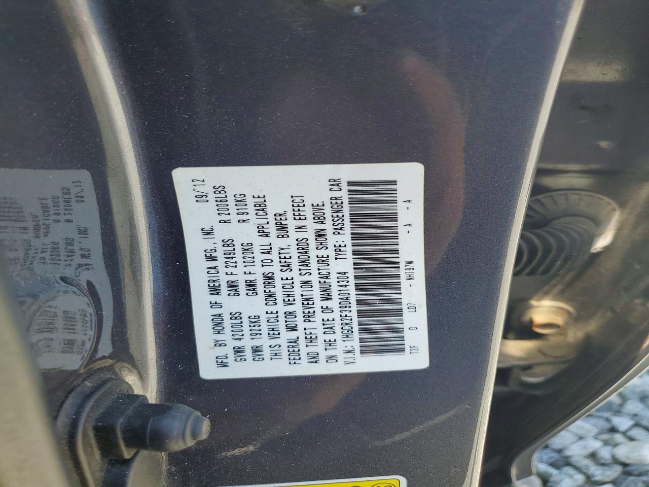 2013 HONDA ACCORD LX photo 23