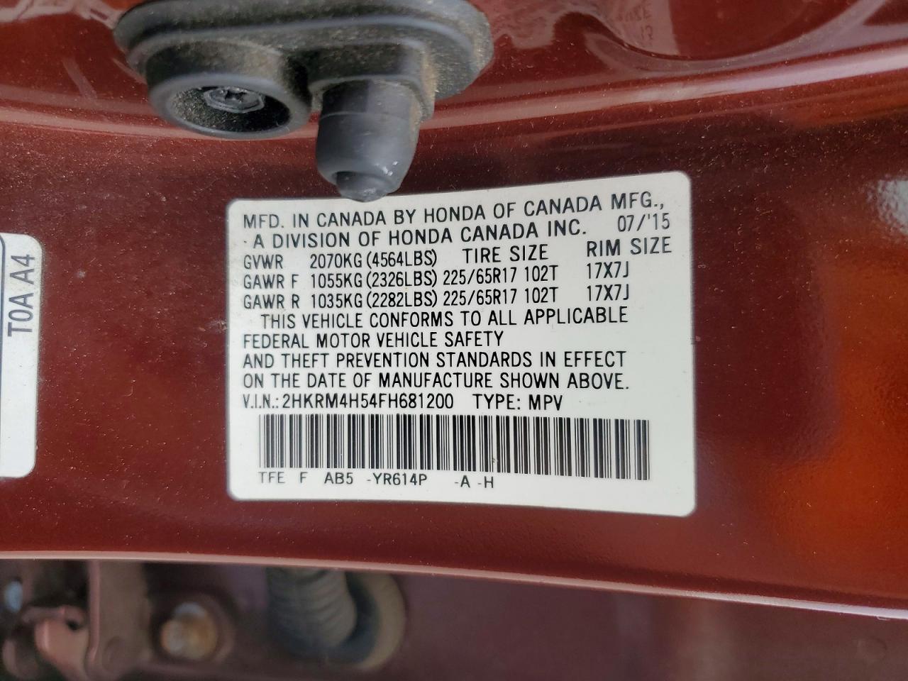 2015 HONDA CR-V EX photo 34