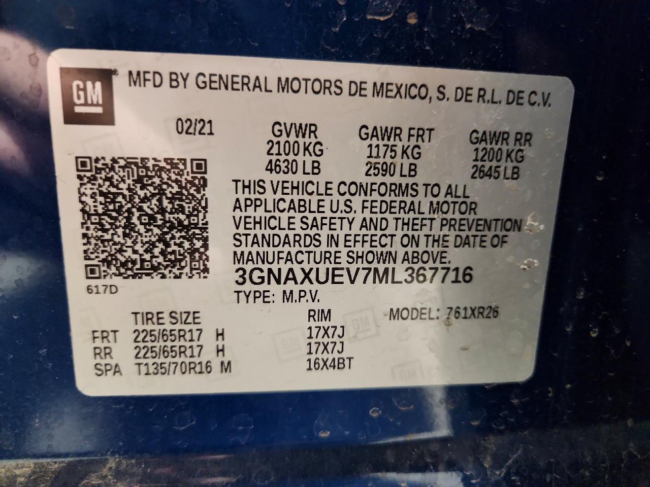 2021 CHEVROLET EQUINOX LT photo 37